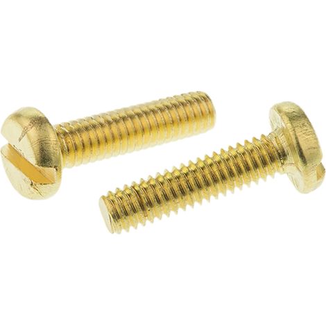 Vis à métaux RS PRO M4 à tête Cylindrique fendue en Laiton, 16mm ( Prix pour Sachet de 100 )