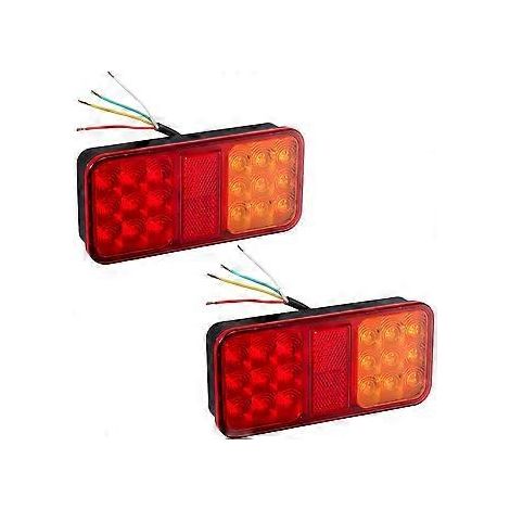 2 Stück 12V LED-Rückleuchten, multifunktionale Bremsleuchten, universelle LED-Anhängerleuchten