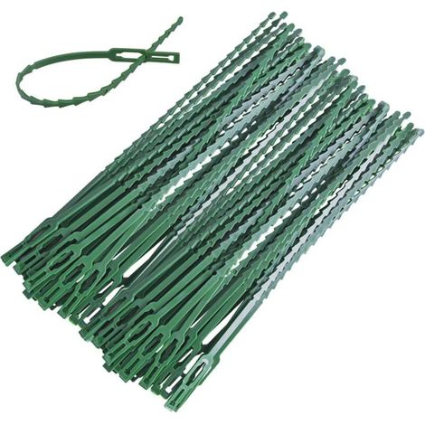150pcs 230mm Attaches de Plantes Réglables de Jardinage Attaches Réglables Serre Câbles Lien de Serrage en Plastique Réutilisable (1/4)