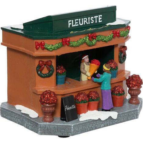Village de Noël lumineux et animé Fleuriste et Poinsettias - Feeric Christmas (1/3)