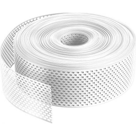 Lüftungsband / Traufgitter PVC - Weiß,1 Rolle á 60m 100mm