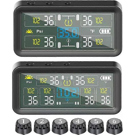 Reifendruckkontrollsystem mit 4/6 externen Sensoren, Reifentemperaturanzeige und LCD-Display für Wohnmobile, Limousinen, SUVs und LKWs – JXLGV (1/4)