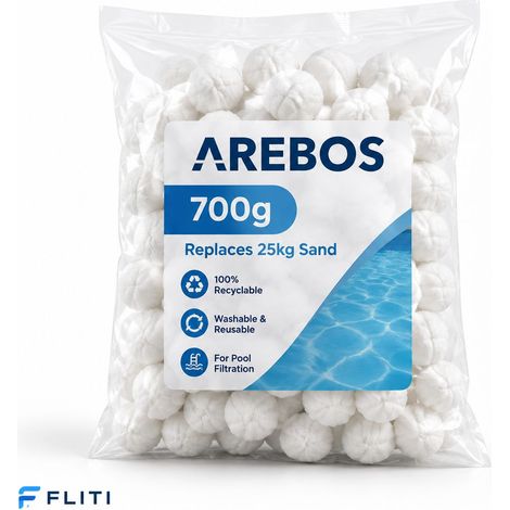 Boules filtrantes AREBOS 700g remplace 25kg sable polyéthylène recyclable lavable pour piscine filtration efficace durable (1/5)