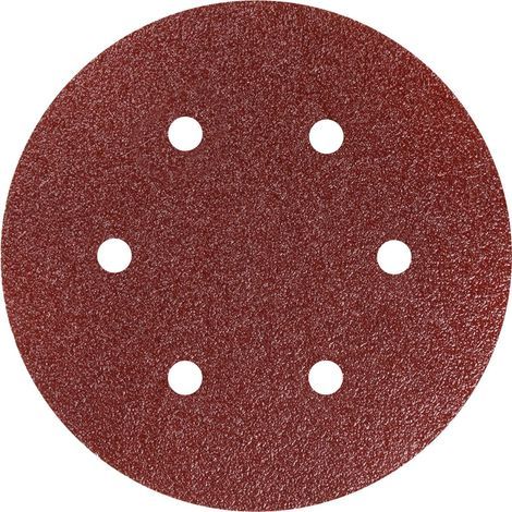 25 selbstklebende Schleifscheiben, 150 mm, Körnung 180, 6 Löcher, zum Schleifen von Holz und Metall, Sparpackung (1/5)