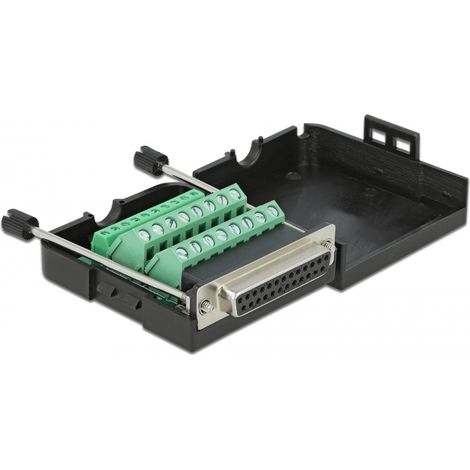 Delock Adaptador paralelo DB25 hembra al bloque de terminales de 26 pines con carcasa