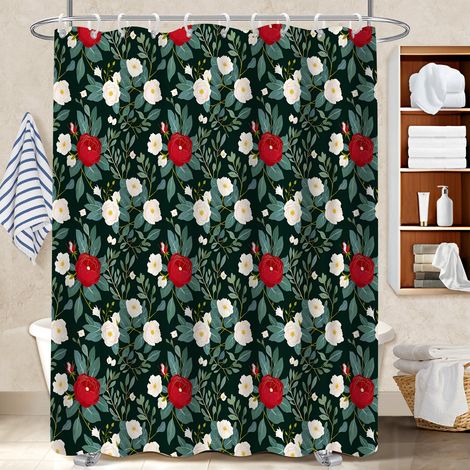 Rideau de douche tissu polyester 180x180 tissu respirant voile de douche pour personne allergique (1/5)
