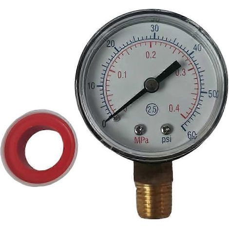 Manomètre de pression d'eau pour filtre de piscine et spa (sable et terre de diatomées) (1/5)