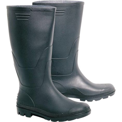 Bottes en caoutchouc noires doublées en PVC, taille 37