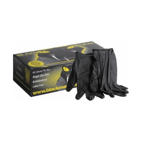 Gants nitrile jetable noir M T7/8 (X 100) - BLACK MAMBA : GANTSBLACKMAMBAM T7/8