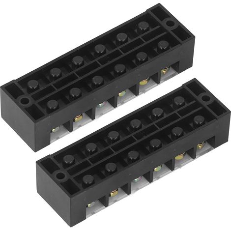 Bloc de connexion à vis double rangée 60A 600V avec capot transparent pour éclairage extérieur, 2 unités, 6 pôles (606) (1/5)