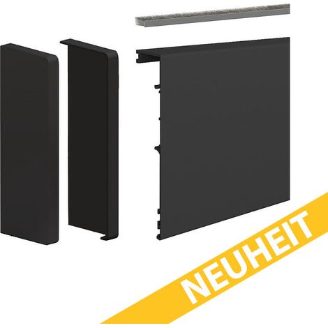 SLID'UP 190 Abdeckblende Schwarz 301 cm XL inkl. Endkappen für Glasschiebetür (1/5)
