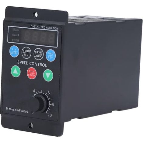Ecleanfy - Variateur de fréquence pour moteur triphasé, convertisseur de vitesse, monophasé 176-264 V, entrée 400 W 2 A, triphasé 0-220 V, sortie 0,1-400 Hz (1/4)