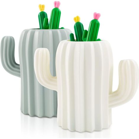 Kaktusförmige Stifte mit Gelstiften, niedlicher Stiftehalter, Organizer, kreative und lustige Kawaii-Aufbewahrungsbox für Schreibwarenzubehör, Pinselhalter (1/5)