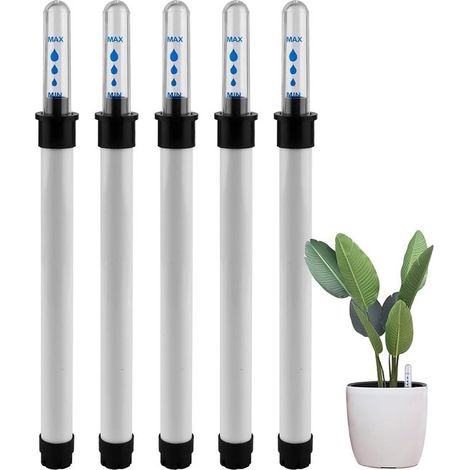 5 medidores de nivel de agua para macetas，22,8 cm，Con tapa de escala，Indicador de nivel de agua，Controla la humedad del suelo，180 ml (1/5)