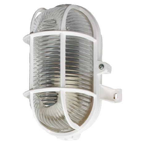 Ovale Lampe Brennenstuhl E27 60W weiß Kunststoff Kristall (1/2)
