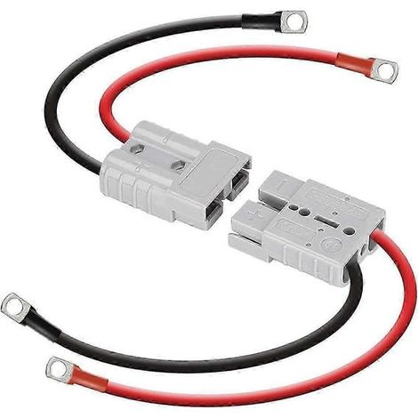 Kit de connecteurs rapides étanches Anderson pour batteries LiFePO4 avec prises 50 A et câbles de batterie de calibre 8 et de 30 cm. (1/5)