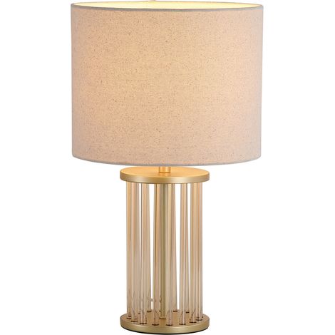 Searchlight Swizzle Lampe de table, abat-jour doré et blanc, 1 x E27 (1/5)