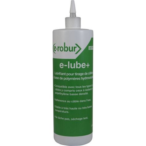 Lubrifiant E-LUBE 950 ml pour tirage de câbles – Formule nettoyable à l'eau – Glissement fluide – Compatible cuivre et aluminium – Agi Robur (1/3)