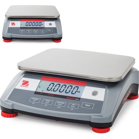 Balance de table industrielle professionnelle avec batterie RANGER 3000 15kg/0,5g - OHAUS R31P15 (1/5)