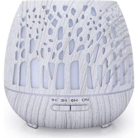 Diffuseur d'Huiles Essentielles 400ml, avec Lumière LED à laMaison 3 Minuterie pour Couleurs Variables /Bureau /Spa /Blanc - Yoga (1/5)