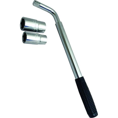 SS5324 Radmutternschlüssel - Ausziehbarer Griff - Steckschlüsselgrößen: 17 mm, 19 mm, 21 mm, 23 mm - Kompatibel mit allen Standardfahrzeugen