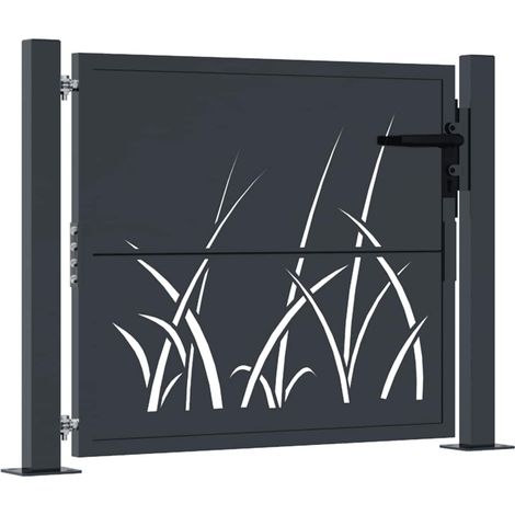 Maison Exclusive - Gartentor Anthrazit 100x75 cm Stahl Gras-Desig