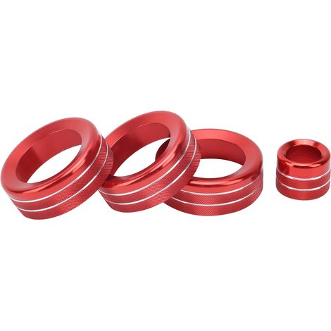 4 Anneaux Décoratifs de Cadran Climatisation pour BRZ 2017-2020, Garnitures de Tableau de Bord Rouges, Bagues de Contrôle Climatique, Accessoires Intérieurs Auto (1/5)