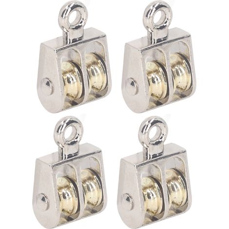 Poulie double de 4 pièces, 100 kg (220 lbs), roulements en alliage de zinc, pour grue de levage. (1/5)