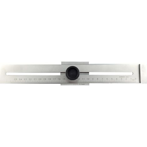 Règle de traçage chromée mate graduée au laser, graduation en mm, bord de traçage trempé, tailles Nom: 250 mm Mesure en inox (1/5)