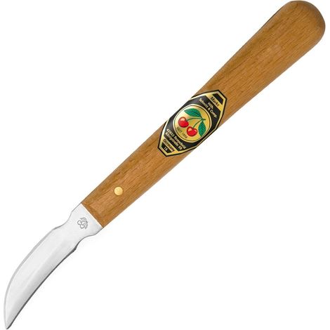 Cuchillo para tallar cerezas con hoja curva de doble filo y mango de carpe blanco - 3353000 (1/3)