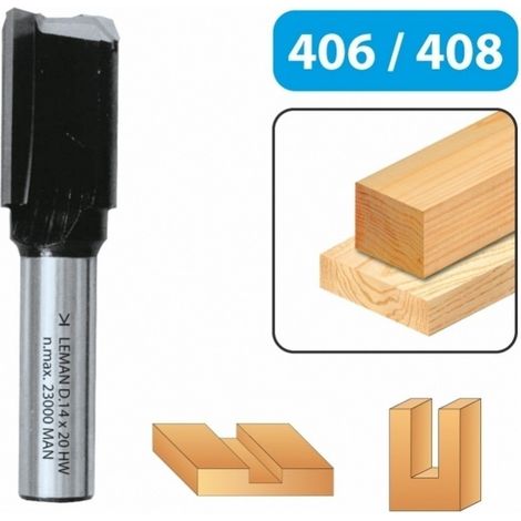 Fresa de ranurar recta HM - D. 25 mm L.U. 20 mm L.T. 55 mm Q. 6 mm - Carburo - LEMAN - 406.725.00 (1/2)