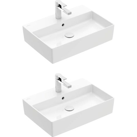 Conjunto de dos lavabos sobre encimera 60x42 cm Blanco VILLEROY ET BOCH Memento 2.0