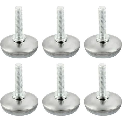 Piedini regolabili per mobili M6 × 25 mm – Set di 6 robusti proteggi-pavimento per tavoli, sedie e mobili, con fissaggio a vite