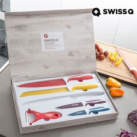 Set de couteaux - DULCE CASA - Swiss Q - Revêtement céramique - 6 pièces - Coffret aimanté (1/4)