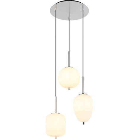 Globo - lámpara colgante - Blacky I - blanco - vidrio - Ø 46cm -