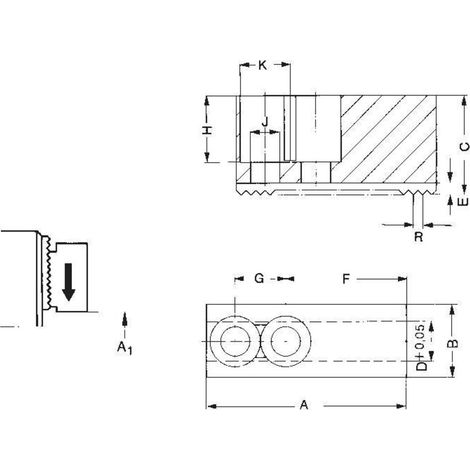RÖHM Aufsatzbacke härtbar 90Grad 210mm 210mm (1/3)