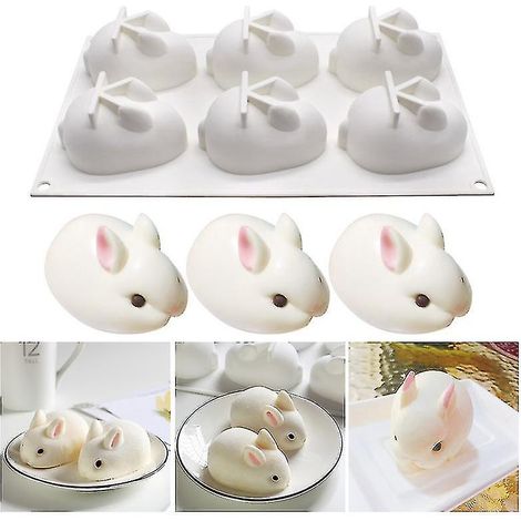 Ahlsen Silikonformen für 3D-Kuchendekoration, Kaninchenform, Dessertform (1/5)