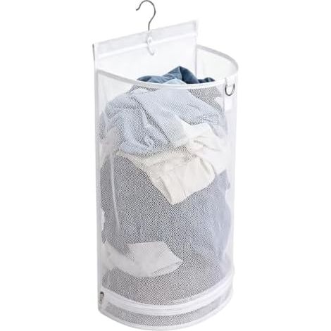 Panier à linge suspendu en filet grande capacité Idéal pour femmes, hommes, adultes, étudiants, propriétaires, chambres d'étudiants, camping-cars et garages (1/5)