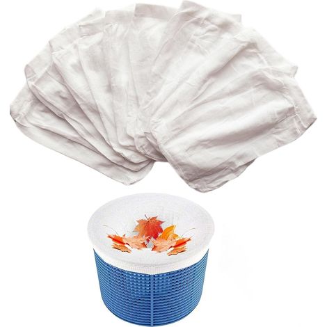 Chaussette Piscine Pool Skimmer Socks - 10 Pièces, Blanc, Filter Chaussettes Filtration, Nylon Filtrant Mesh, Flottant Filtre Bassin pour Le Nettoyage des Saletés Feuilles Mortes (1/5)