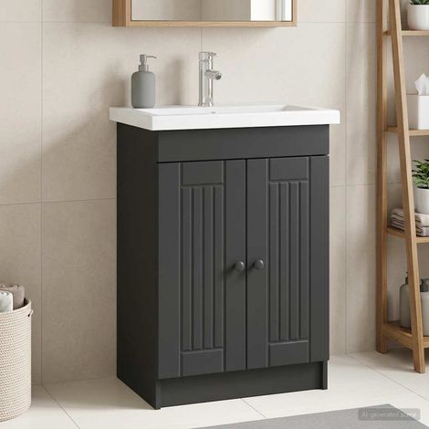 Cabinet debajo del fregadero Negro 56 x 37,5 x 81 cm
