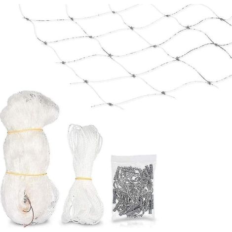 Filet de sécurité pour chat – Grille de protection transparente pour balcon, fenêtre et terrasse – Filet anti-chute sans perçage (1 pièce, blanc) (1/5)