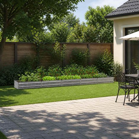 vidaXL Cama de Jardín Elevada Plateado 400 x 40 x 24 cm galvanizado (1/5)