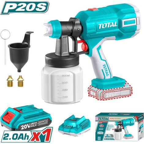 Total pistola a spruzzo per vernici 20v con una batteria da 2ah e caricabatteria (1/4)