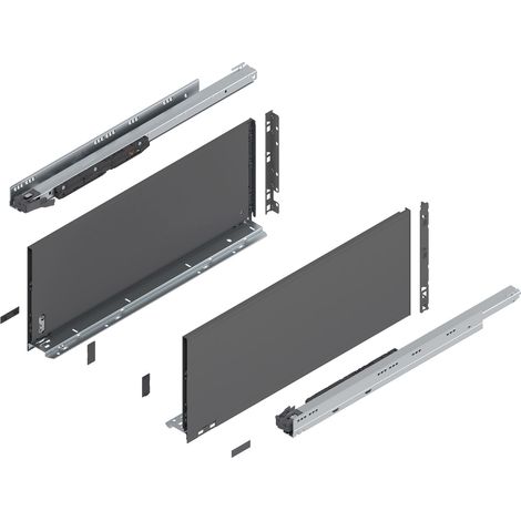 Blum Legrabox pure H F Schubladenschienen Set 1 Paar, 70kg 600mm Tip On Vollauszug, oriongrau (1/5)