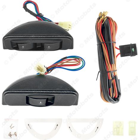 Universal Automotive 2-Door Power Window Switch, Power Window Regulator Switch, Crescent-Shaped Switch (1/4)