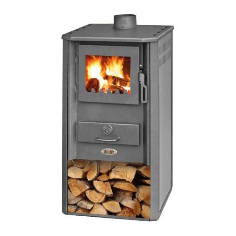 Stufa a legna BLIST ORGANY acciaio 9 KW porta con vetro - colore ANTRACITE GRIGIA (1/2)