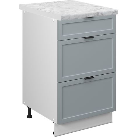 Küchenschränke  Fame-Line, Hellblau-grau, 50 cm , AP Marmor, Vicco