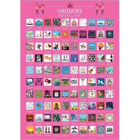 Zoternen Poster da grattare "100 date", regalo di fidanzamento per coppie (1/5)
