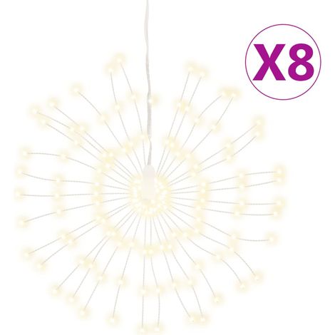 Étoile rayonnante de Noël,Décoration de Noël 140 LED 8 pcs blanc chaud 17 cm CFW26597 (1/5)