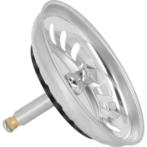 Panier de crépine d'évier de cuisine en acier inoxydable avec bouchon de fond pour bonde standard de 79 mm de diamètre extérieur. (1/5)